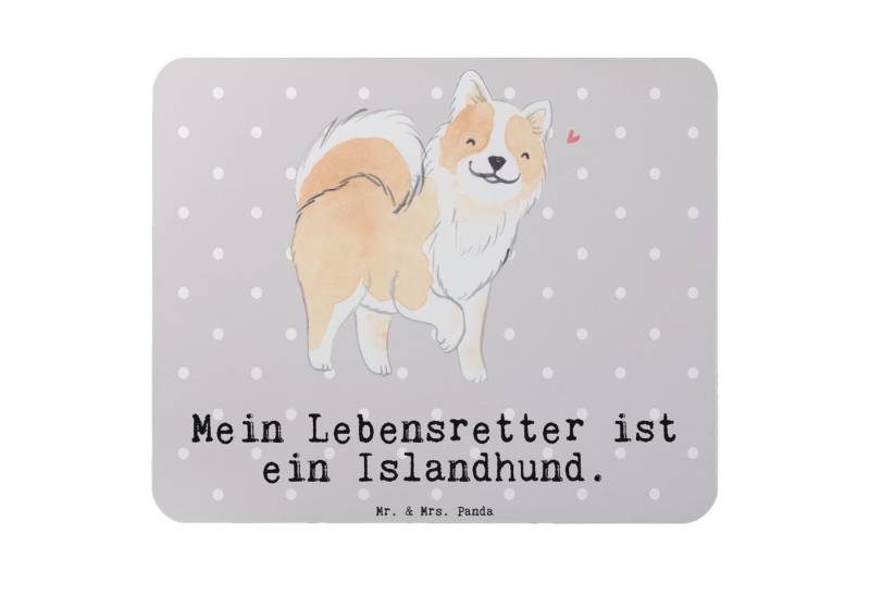 Mr. & Mrs. Panda Mauspad Islandhund Lebensretter - Grau Pastell - Geschenk, Rassehund, Arbeits (1-St), Made in Germany von Mr. & Mrs. Panda