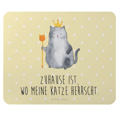 Mr. & Mrs. Panda Mauspad Katze König - Geschenk, Büroausstattung, Arbeitszimmer, Familie, Katzenmotive, Kater, Computer zubehör, Mousepad, von Mr. & Mrs. Panda