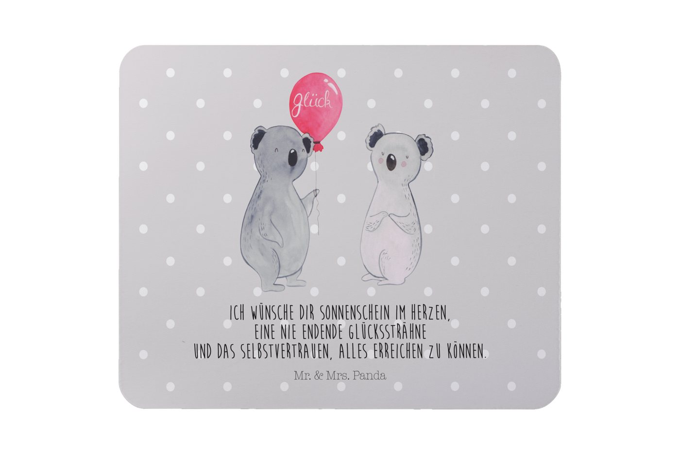 Mr. & Mrs. Panda Mauspad Koala Luftballon - Grau Pastell - Geschenk, Arbeitszimmer, Koalabär, (1-St), Made in Germany von Mr. & Mrs. Panda