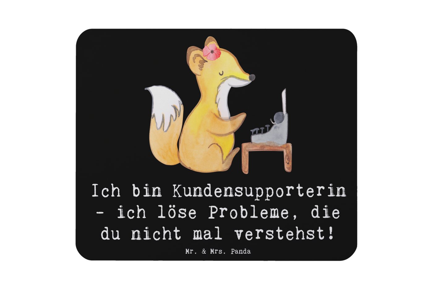 Mr. & Mrs. Panda Mauspad Kundensupporterin Heldin - Schwarz - Geschenk, Teamarbeit, Berufslebe (1-St), Handgelenkschonend von Mr. & Mrs. Panda