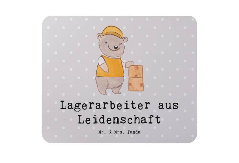 Mr. & Mrs. Panda Mauspad Lagerarbeiter Leidenschaft - Grau Pastell - Geschenk, Mauspad Büro, E (Packung, 1-St., Mauspad Lagerarbeiter aus Leidenschaft), Rutschfest von Mr. & Mrs. Panda