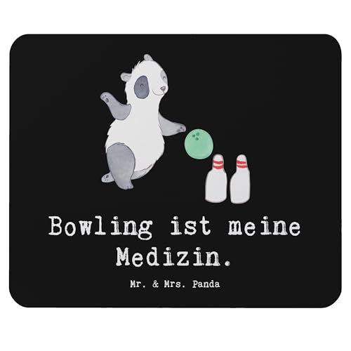 Mr. & Mrs. Panda Mauspad Panda Bowling - Geschenk, Bowling Center, PC Zubehör, Mousepad, Bowlen gehen, Sportler, Büroausstattung, Mauspad Büro, von Mr. & Mrs. Panda