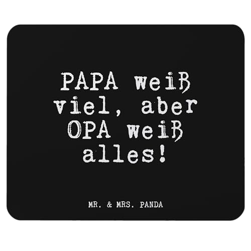 Mr. & Mrs. Panda Mauspad Papa weiß viel, Aber... - Geschenk, Geschenke für Männer, Einzigartiges Mauspad, lustige Sprüche, Zitate, Opa, Sprüche, von Mr. & Mrs. Panda