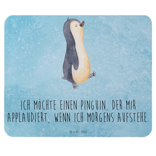 Mr. & Mrs. Panda Mauspad Pinguin marschieren - Geschenk, spazieren, Einzigartiges Mauspad, Computer zubehör, Familie, Mousepad, stolz, Schwester, von Mr. & Mrs. Panda