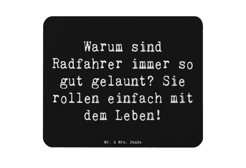 Mr. & Mrs. Panda Mauspad Radsport Glück - Schwarz - Geschenk, Freude, Frische Luft, Abenteuer, (1-St), rutschfest von Mr. & Mrs. Panda