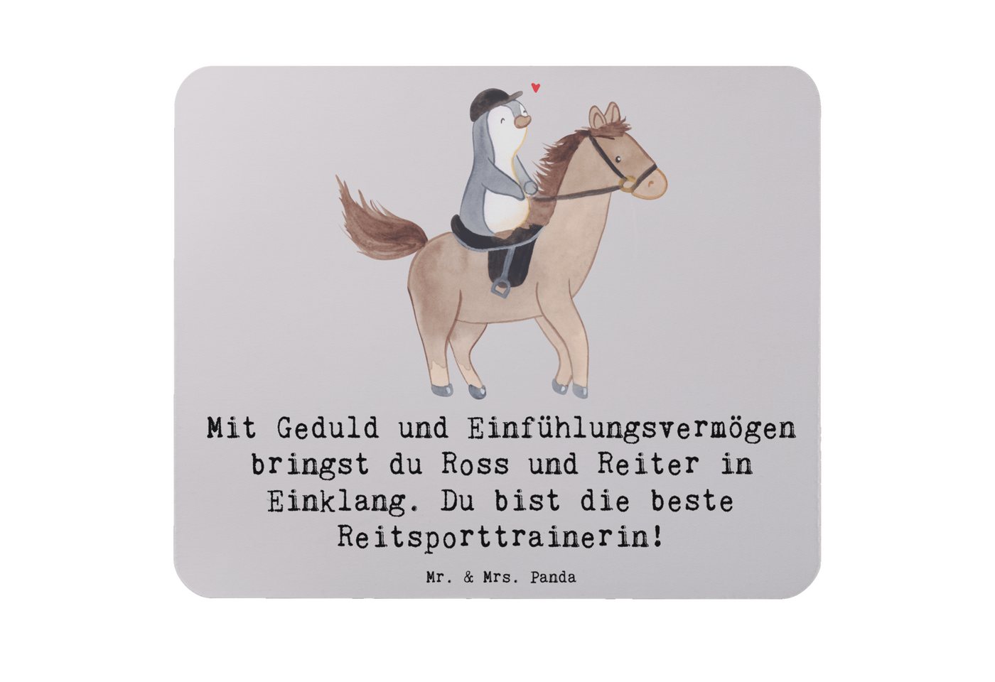 Mr. & Mrs. Panda Mauspad Reitsport Trainerin Harmonie - Grau Pastell - Geschenk, Ross und Reit (1-St), Made in Germany von Mr. & Mrs. Panda