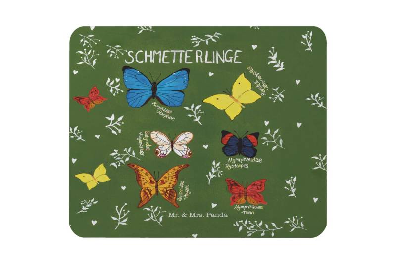 Mr. & Mrs. Panda Mauspad Schmetterlinge - Geschenk, Deko Wohnung, Abenteuer, Natur, Mausunterl (Packung, 1-St., Mauspad Schmetterlinge), Bezauberndes Design von Mr. & Mrs. Panda