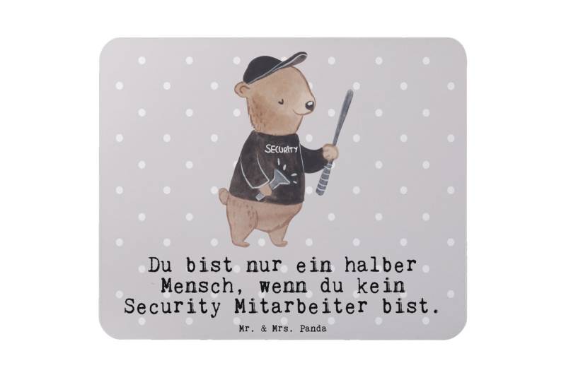 Mr. & Mrs. Panda Mauspad Security Mitarbeiter Herz - Grau Pastell - Geschenk, Mousepad, Beruf, (1-St), Handgelenkschonend von Mr. & Mrs. Panda