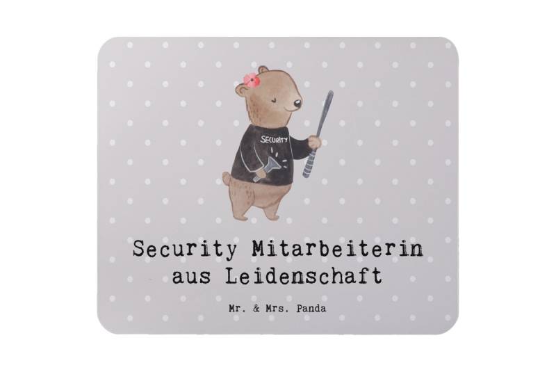 Mr. & Mrs. Panda Mauspad Security Mitarbeiterin Leidenschaft - Grau Pastell - Geschenk, Comput (1-St), Ergonomisch von Mr. & Mrs. Panda