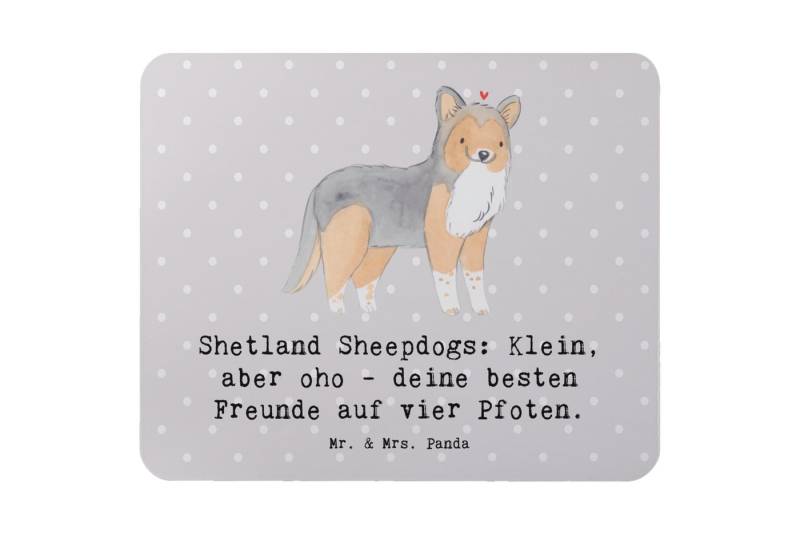 Mr. & Mrs. Panda Mauspad Shetland Sheepdog Freunde - Grau Pastell - Geschenk, Intelligenz, Ein (1-St) von Mr. & Mrs. Panda