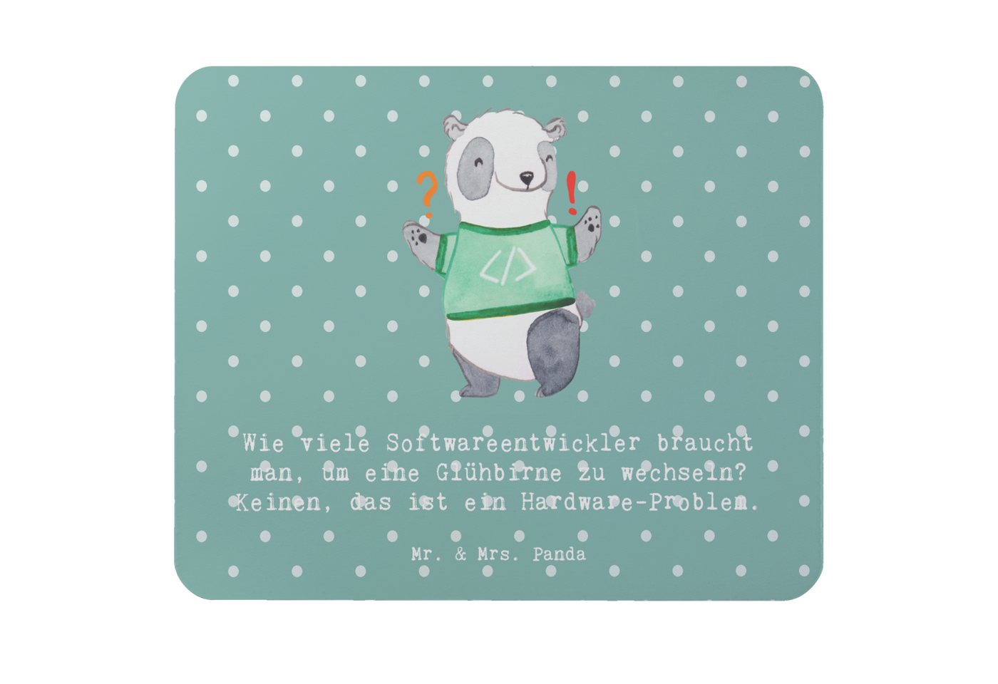 Mr. & Mrs. Panda Mauspad Softwareentwickler Glühbirne - Meeresbrise - Geschenk, Technik Sprüch (1-St) von Mr. & Mrs. Panda