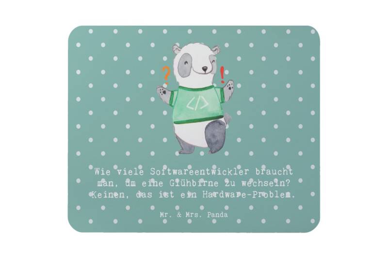 Mr. & Mrs. Panda Mauspad Softwareentwickler Glühbirne - Meeresbrise - Geschenk, Technik Sprüch (1-St) von Mr. & Mrs. Panda