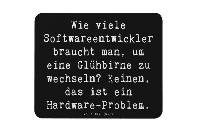 Mr. & Mrs. Panda Mauspad Softwareentwickler Glühbirne - Schwarz - Geschenk, Hardware, Berufe, (1-St), Made in Germany von Mr. & Mrs. Panda