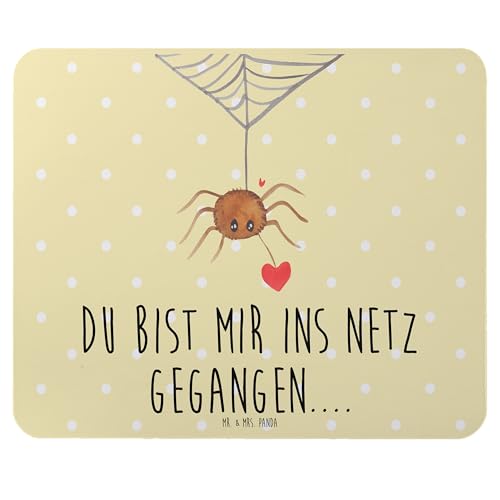 Mr. & Mrs. Panda Mauspad Spinne Agathe Liebe - Geschenk, Liebesbeweis, Designer Mauspad, Mousepad, Verliebt, Merchandise, Büroausstattung, von Mr. & Mrs. Panda