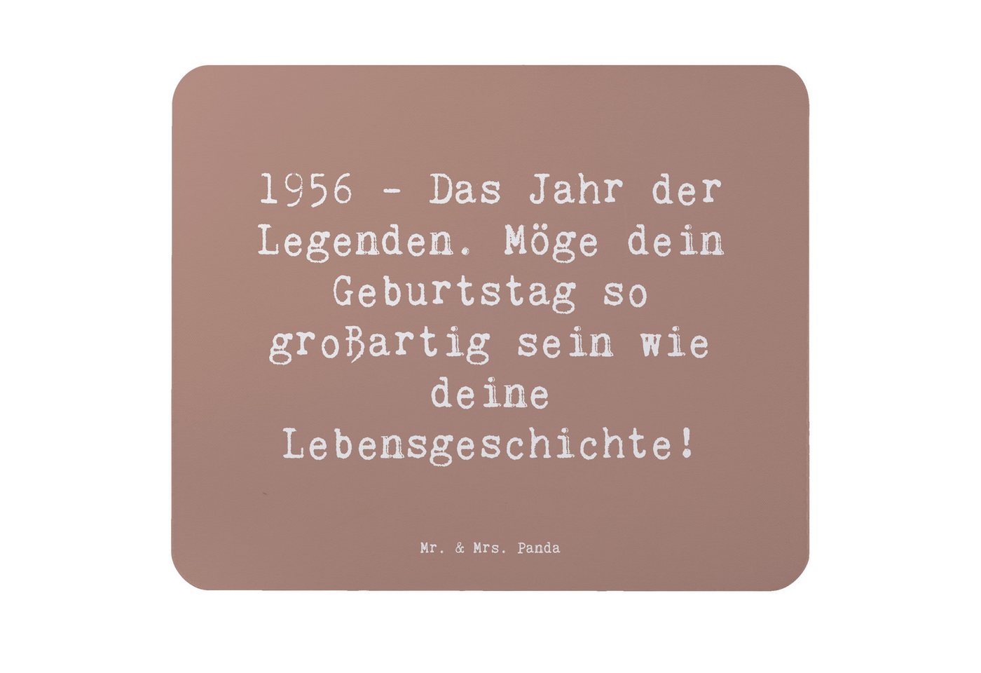 Mr. & Mrs. Panda Mauspad Spruch 1956 Geburtstag - Braun Pastell - Geschenk, legendäre Momente, (Packung, 1-St., Mauspad 1956 Geburtstag), Rutschfest von Mr. & Mrs. Panda