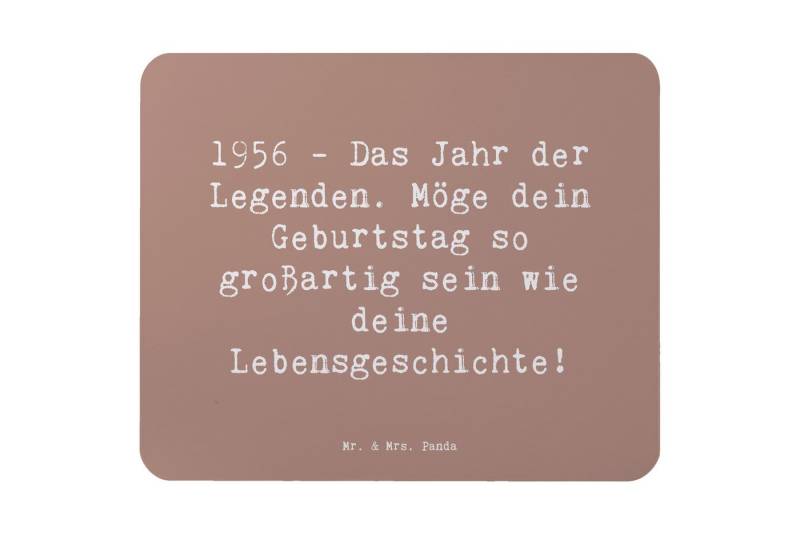 Mr. & Mrs. Panda Mauspad Spruch 1956 Geburtstag - Braun Pastell - Geschenk, legendäre Momente, (Packung, 1-St., Mauspad 1956 Geburtstag), Rutschfest von Mr. & Mrs. Panda