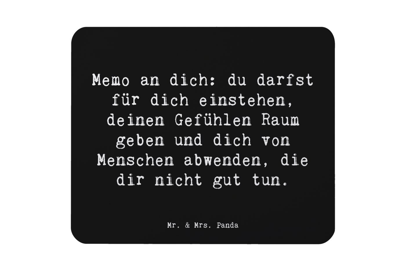 Mr. & Mrs. Panda Mauspad Spruch Gefühle Freiheit - Schwarz - Geschenk, Mut, Motivation, Mauspa (1-St) von Mr. & Mrs. Panda