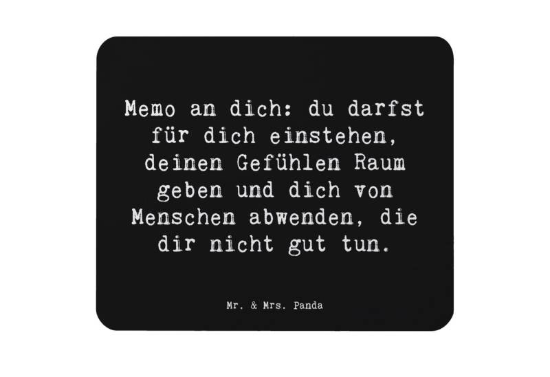 Mr. & Mrs. Panda Mauspad Spruch Gefühle Freiheit - Schwarz - Geschenk, Mut, Motivation, Mauspa (1-St) von Mr. & Mrs. Panda