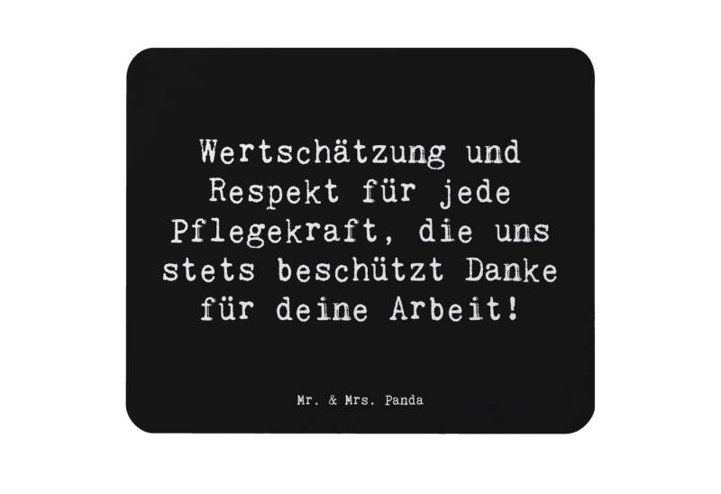 Mr. & Mrs. Panda Mauspad Spruch Pflegekraft Wertschätzung - Schwarz - Geschenk, Danke, Mausunt (Packung, 1-St., Mauspad Pflegekraft), Ergonomisch von Mr. & Mrs. Panda