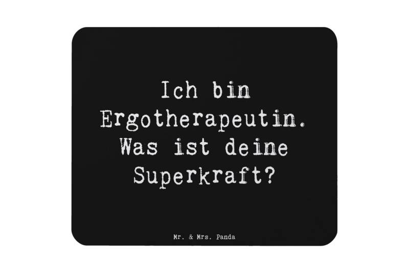 Mr. & Mrs. Panda Mauspad Super Ergotherapeutin - Schwarz - Geschenk, Geschenk für Ergotherapeu (1-St), rutschfest von Mr. & Mrs. Panda