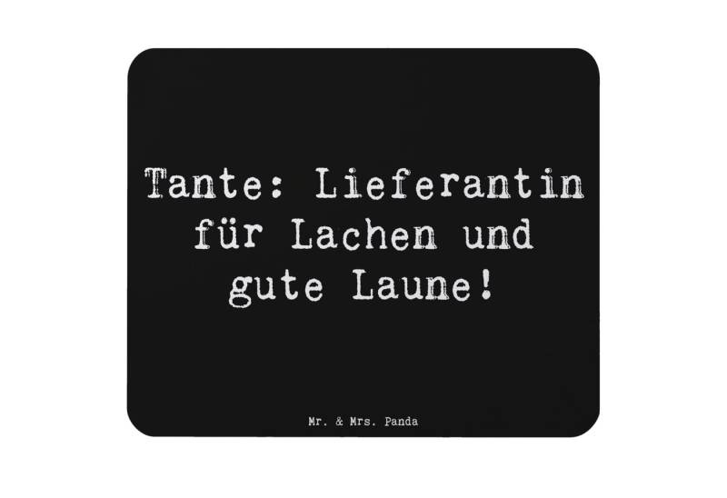 Mr. & Mrs. Panda Mauspad Tante Lachgarant - Schwarz - Geschenk, Mousepad, Büroausstattung, Fam (1-St), Rutschfest von Mr. & Mrs. Panda