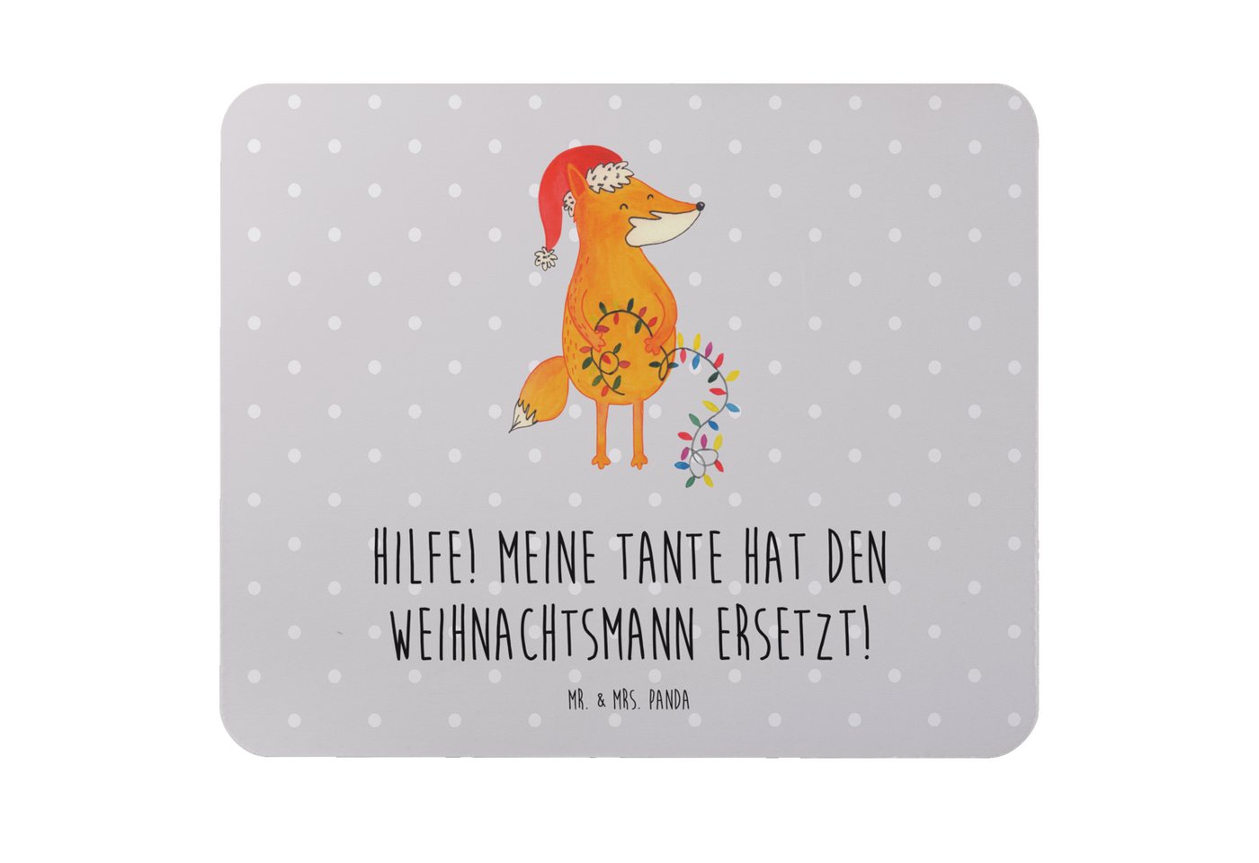 Mr. & Mrs. Panda Mauspad Tante Weihnachten - Grau Pastell - Geschenk, großzügig, Geschenke, Ma (1-St) von Mr. & Mrs. Panda