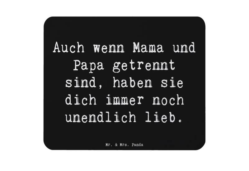 Mr. & Mrs. Panda Mauspad Trennung von den Eltern - Schwarz - Geschenk, Elternliebe, unendliche (1-St), rutschfest von Mr. & Mrs. Panda