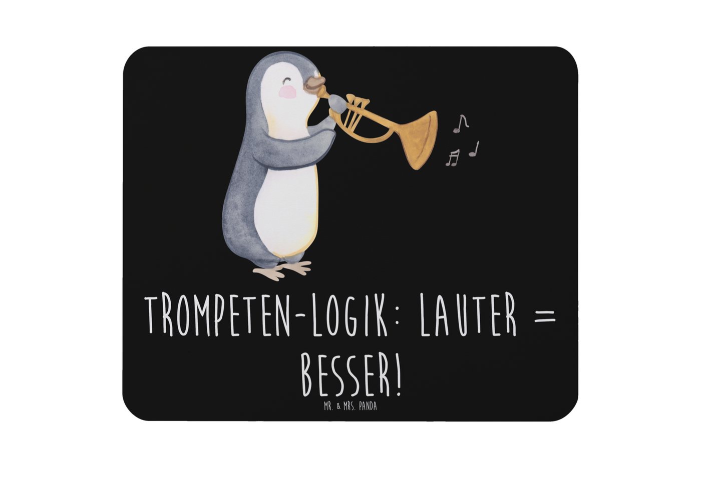 Mr. & Mrs. Panda Mauspad Trompeten Weisheit - Schwarz - Geschenk, Musikspruch, Instrument, Bla (1-St), rutschfest von Mr. & Mrs. Panda
