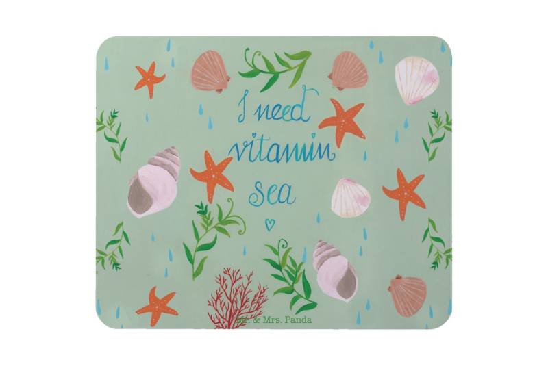 Mr. & Mrs. Panda Mauspad Vitamin Sea - Geschenk, Wasserratte Geschenk, Urlaub am Meer, Mausunt (Packung, 1-St., Mauspad Vitamin Sea), Ergonomisch von Mr. & Mrs. Panda