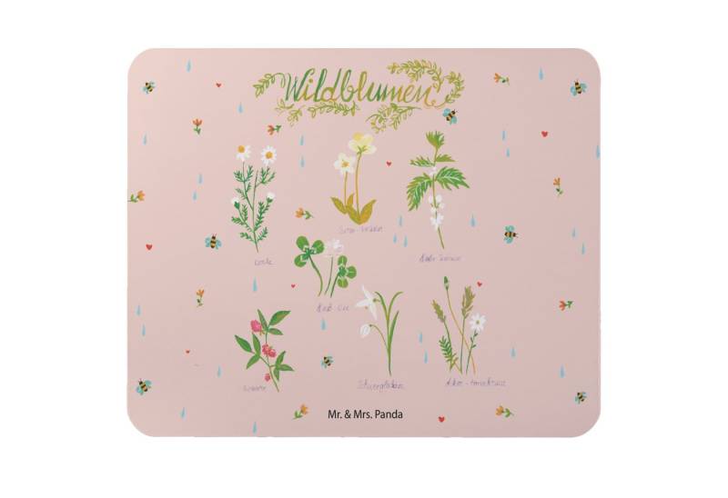 Mr. & Mrs. Panda Mauspad Wildblumen - Geschenk, Arbeitszimmer, Mausunterlage, Mauspad, PC Zube (Packung, 1-St., Mauspad Wildblumen), Schickes Design von Mr. & Mrs. Panda