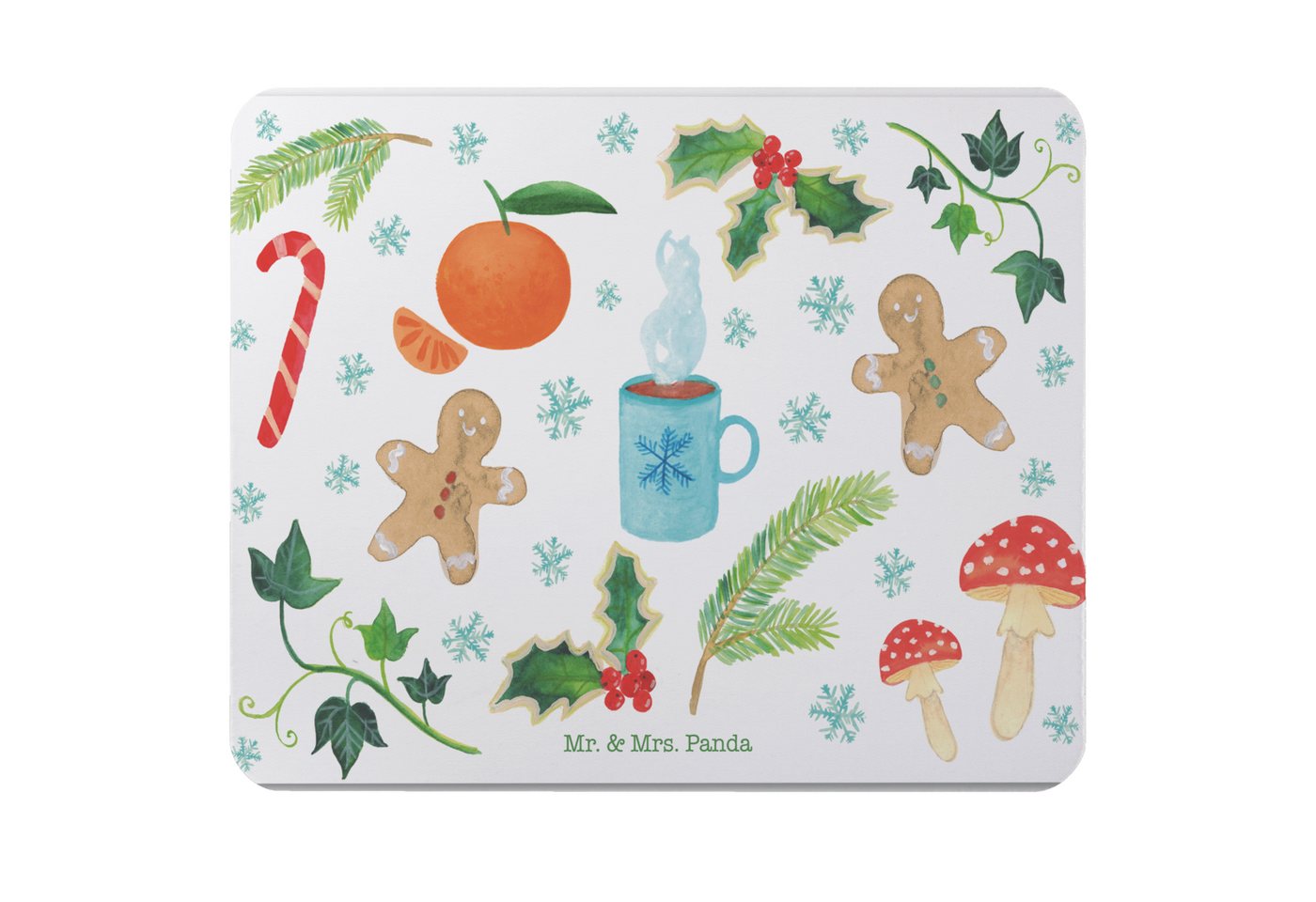 Mr. & Mrs. Panda Mauspad Winter - Geschenk, Natur, Arbeitszimmer, Outdoor, Stutenkerl, Naturli (Packung, 1-St., Mauspad Winter), Bezauberndes Design von Mr. & Mrs. Panda