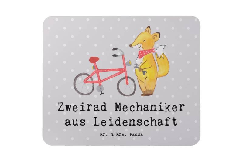 Mr. & Mrs. Panda Mauspad Zweirad Mechaniker Leidenschaft - Grau Pastell - Geschenk, Designer M (1-St), Ergonomisch von Mr. & Mrs. Panda