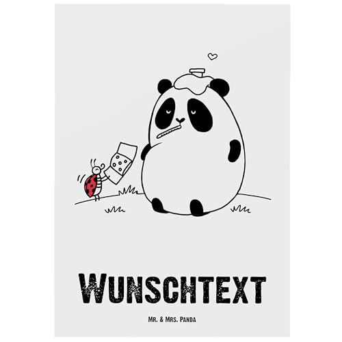 Mr. & Mrs. Panda Personalisierte Postkarte Easy & Peasy Gute Besserung - Personalisierte Geschenke, Geschenkkarte mit Wunschtext, Ansichtskarte mit von Mr. & Mrs. Panda