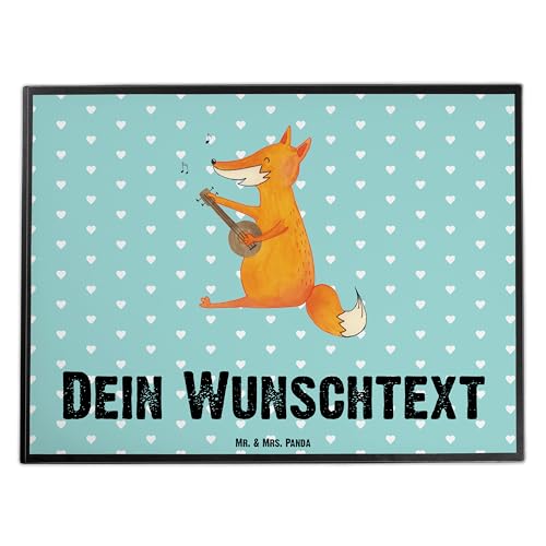 Mr. & Mrs. Panda Personalisierte Schreibtischunterlage Fuchs Gitarre - Personalisierte Geschenke, Musik, Füchse, Musiker, Musikerin, Schreibtisch von Mr. & Mrs. Panda