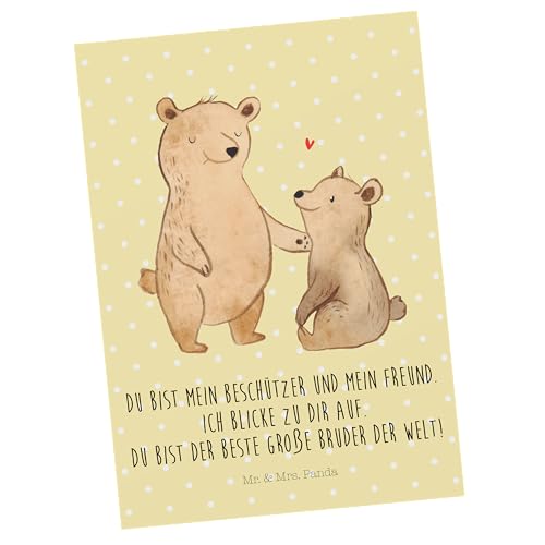 Mr. & Mrs. Panda Postkarte Bär Großer Bruder - Geschenk, Ansichtskarte, Brudi, Vatertag, Papa Sohn, Brudi bester Freund, Dankeskarte, bester Bruder, von Mr. & Mrs. Panda