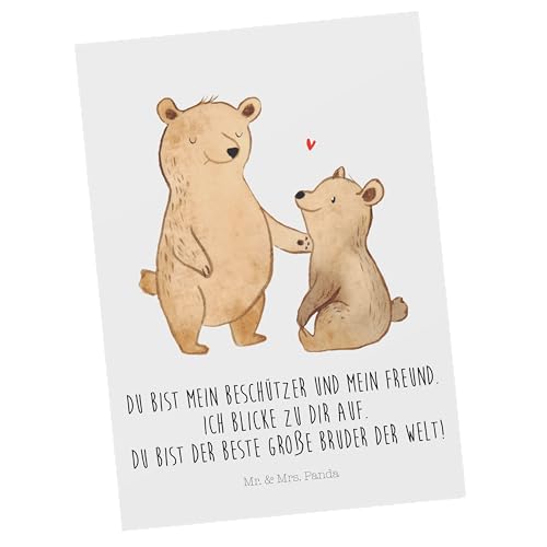 Mr. & Mrs. Panda Postkarte Bär Großer Bruder - Geschenk, Geschenkkarte, Geburtstagskarte, Einladungskarte, bester Bruder, Geschwister, Familie, von Mr. & Mrs. Panda