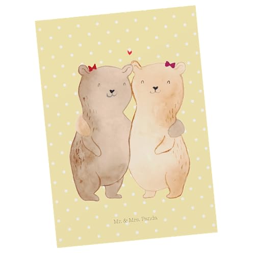 Mr. & Mrs. Panda Postkarte Bären Schwestern - Geschenk, beste Freundin, Oma, Vatertag, Einladung, Geburtstagskarte, Grußkarte, Papa, Dankeskarte, von Mr. & Mrs. Panda