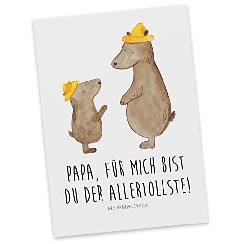 Mr. & Mrs. Panda Postkarte Bären mit Hut - Geschenk, Opa, bester Vater, Papa, Oma, Familie, Vorbild, Paps, Einladung Geburtstag, Bruder, von Mr. & Mrs. Panda