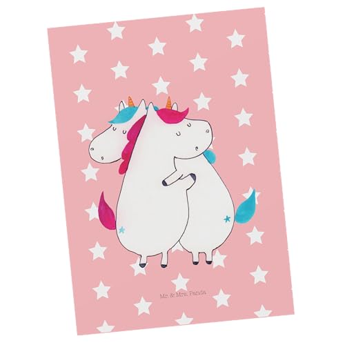 Mr. & Mrs. Panda Postkarte Einhörner Umarmen - Geschenk, Dankeskarte, Freundin, Liebe, Familie, Ansichtskarte, Unicorn, Pegasus, Einhorn, von Mr. & Mrs. Panda