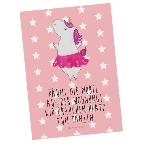 Mr. & Mrs. Panda Postkarte Einhorn Ballerina - Geschenk, Dankeskarte, Einhorn Deko, Tanzen, Grußkarte, Pegasus, Geburtstagskarte, Unicorn, Feiern, von Mr. & Mrs. Panda