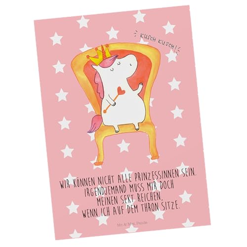 Mr. & Mrs. Panda Postkarte Einhorn König - Geschenk, Pegasus, Einladung, Einhörner, Herrscher, Geburtstagskarte, Dankeskarte, Einhorn Deko, von Mr. & Mrs. Panda