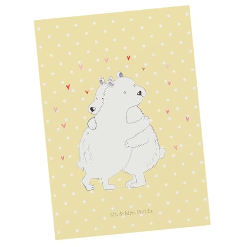 Mr. & Mrs. Panda Postkarte Eisbär Umarmen - Geschenk, Grußkarte, Einladungskarte, Tiermotive, Geschenkkarte, Dankeskarte, Gute Laune, lustige von Mr. & Mrs. Panda