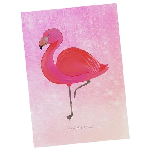Mr. & Mrs. Panda Postkarte Flamingo classic - Geschenk, Geschenkkarte, prächtig, Einladungskarte, stolz, Tochter, Grußkarte, Stolz, Geburtstagskarte, von Mr. & Mrs. Panda