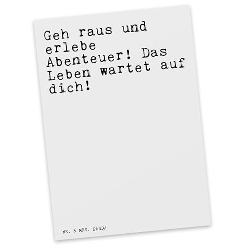 Mr. & Mrs. Panda Postkarte Geh raus und erlebe... - Geschenk, Spruch, Motivation, Ansichtskarte, Spruch Sprüche Weisheiten Zitate Lustig Weisheit von Mr. & Mrs. Panda