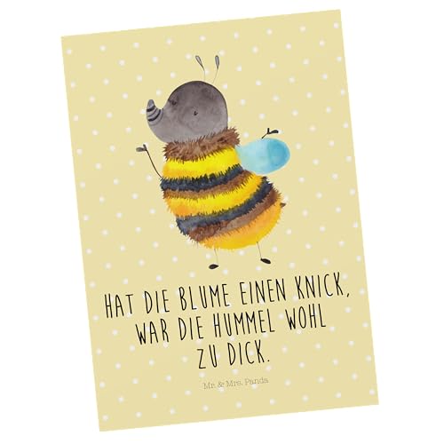 Mr. & Mrs. Panda Postkarte Hummel flauschig - Geschenk, Geschenkkarte, Tiere, Gute Laune, lustige Sprüche, Ansichtskarte, Einladungskarte, Biene, von Mr. & Mrs. Panda