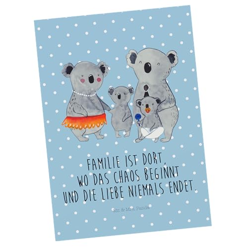 Mr. & Mrs. Panda Postkarte Koala Familie - Geschenk, Mama, Ansichtskarte, Bruder, Papa, Geschenkkarte, Kinder, Family, Einladung, Schwester, von Mr. & Mrs. Panda
