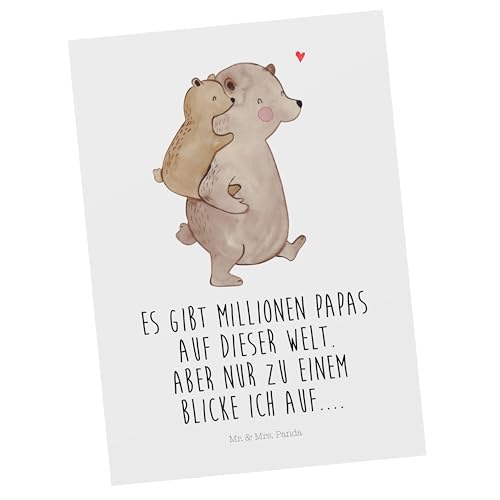 Mr. & Mrs. Panda Postkarte Papa Bär - Geschenk, Papi, Einladung Geburtstag, Einladungskarten Geburtstag, Familie, Einladung, Oma, Muttertag, Sohn, von Mr. & Mrs. Panda