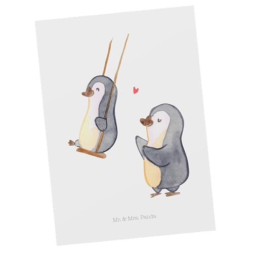 Mr. & Mrs. Panda Postkarte Pinguin Oma schaukeln - Geschenk, Großmutter, Geschenkkarte, Omi, Einladungskarte, Einladung, Opa, Geburtstagskarte, von Mr. & Mrs. Panda