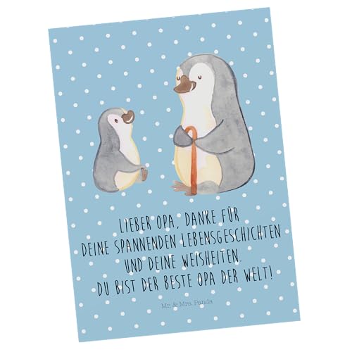 Mr. & Mrs. Panda Postkarte Pinguin Opa Enkel - Geschenk, Dankeskarte, Oma, bester Opa, Geschenkkarte, Gschenk Opa, Mama, Geschenk für Opa, Grußkarte, von Mr. & Mrs. Panda