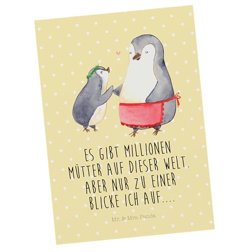 Mr. & Mrs. Panda Postkarte Pinguin mit Kind - Geschenk, beste Mama, Geburststag, Bruder, Opa, Muttertag, Geburtstagskarte, Dankeskarte, Familie, von Mr. & Mrs. Panda